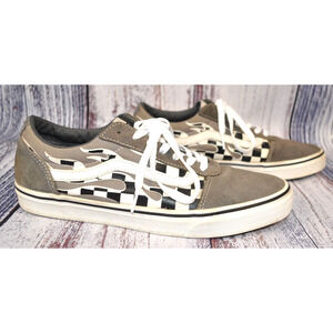 VANS Old Skool Primo Gray Suede Checkerboard Sneaker 500714 Men's US 10.5 EU 44